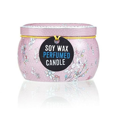 Art Tin Candle - Assorted Design - Friendly Messages - Parma Violet Art Tin Candles - Bath Indulgence