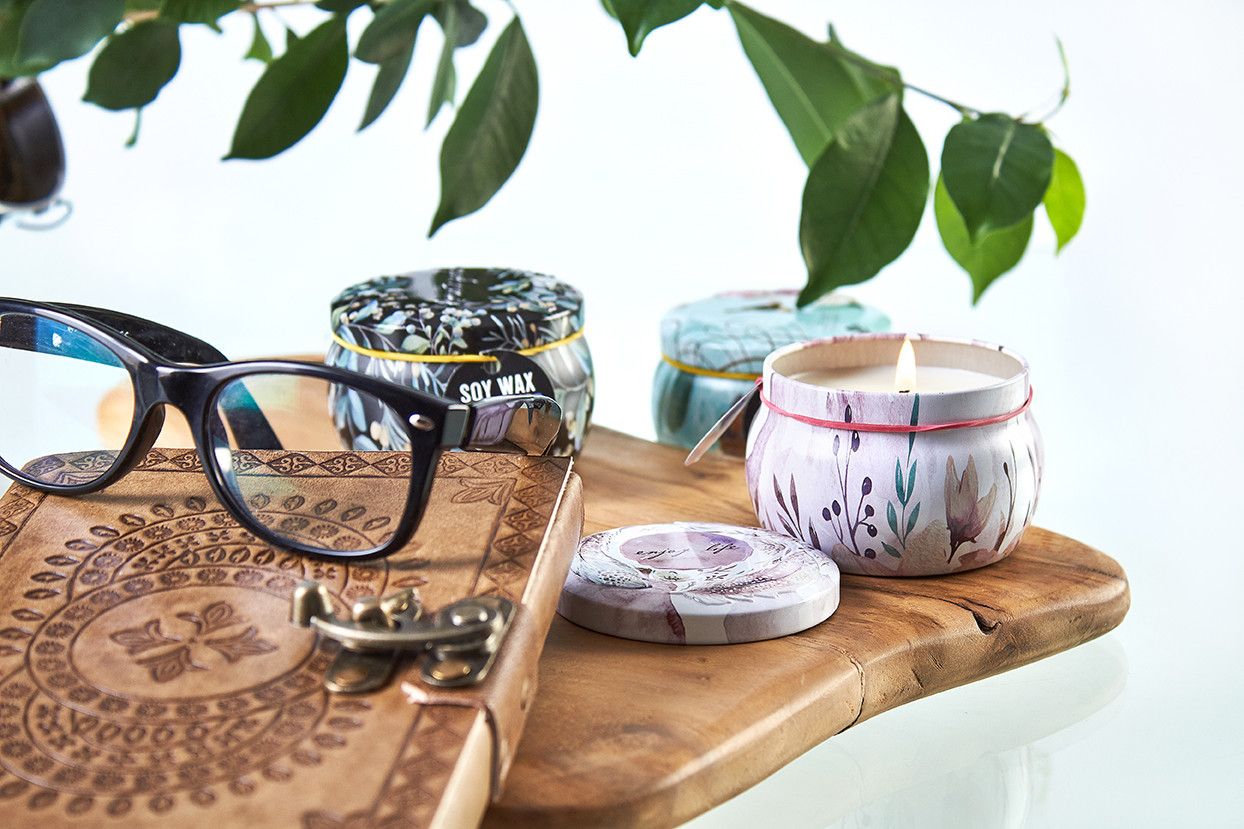 Art Tin Candle - Assorted Design - Parisian Weekend - Peonies Art Tin Candles - Bath Indulgence