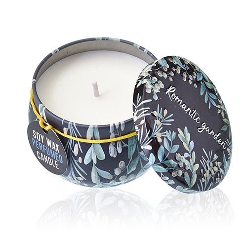 Art Tin Candle - Assorted Design - Romantic Garden - Tea & Rose Art Tin Candles - Bath Indulgence