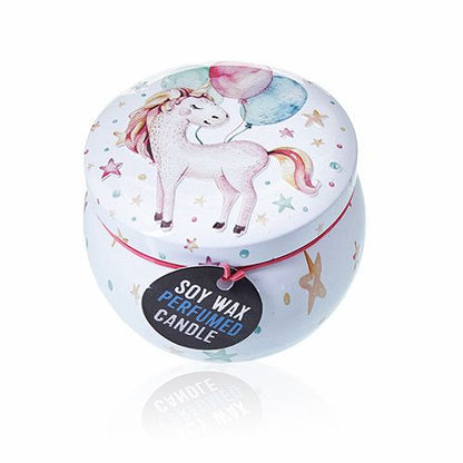 Art Tin Candle - Assorted Design - Unicorns - Moonstone Art Tin Candles - Bath Indulgence