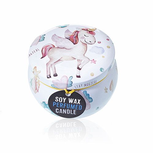 Art Tin Candle - Assorted Design - Unicorns - Moonstone Art Tin Candles - Bath Indulgence