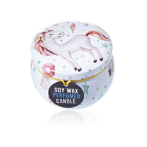 Art Tin Candle - Assorted Design - Unicorns - Moonstone Art Tin Candles - Bath Indulgence