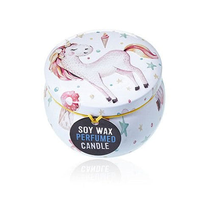 Art Tin Candle - Assorted Design - Unicorns - Moonstone Art Tin Candles - Bath Indulgence