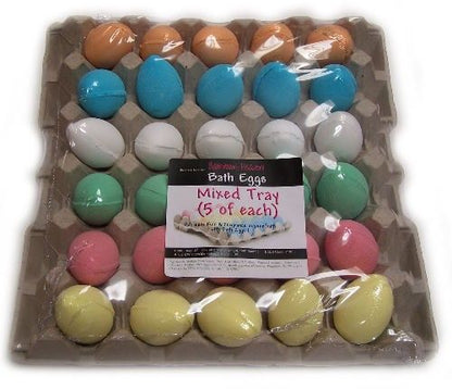 Bath Eggs in a Tray - Mixed Tray Pack Of 30 Bath Eggs - Bath Indulgence