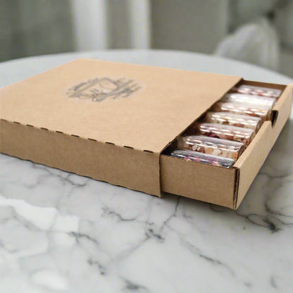 Bath Salts in Vials - Gift Pack of 7 Handmade Bath Salts 500g - Bath Indulgence