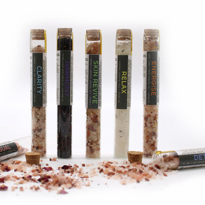 Bath Salts in Vials - Gift Pack of 7 Handmade Bath Salts 500g - Bath Indulgence