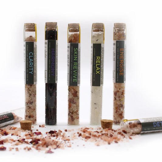 Bath Salts in Vials - Gift Pack of 7 Handmade Bath Salts 500g - Bath Indulgence