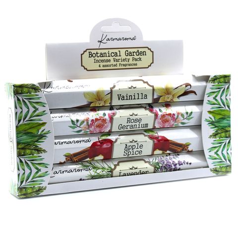 Botanical Garden Incense Gift Set - 4 Assorted Fragrances Golden Nagchampa - Bath Indulgence