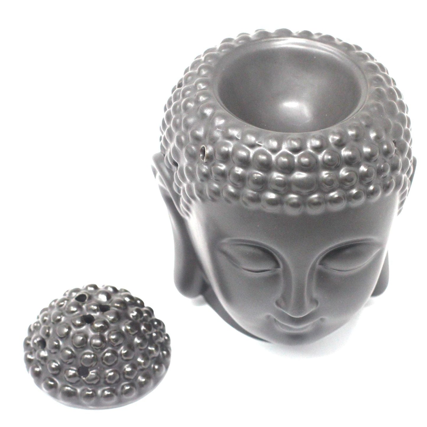 Buddah Head Oil Burner - Dark Brown Cool Designs Oil Burners - Bath Indulgence