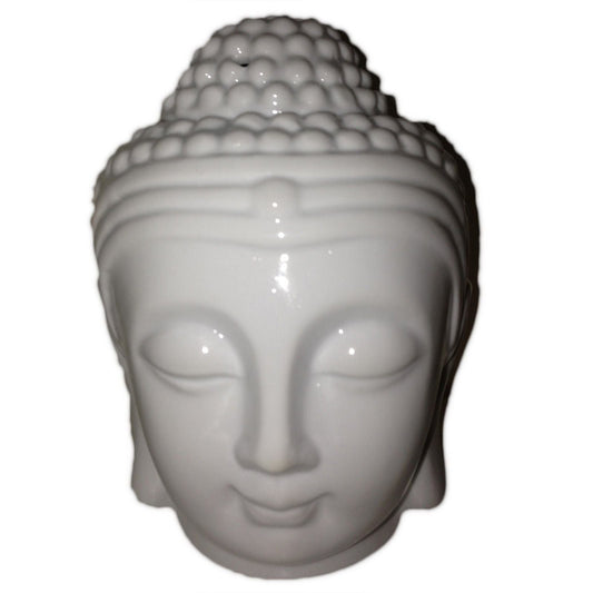 Buddah Head Oil Burner - White Cool Designs Oil Burners - Bath Indulgence