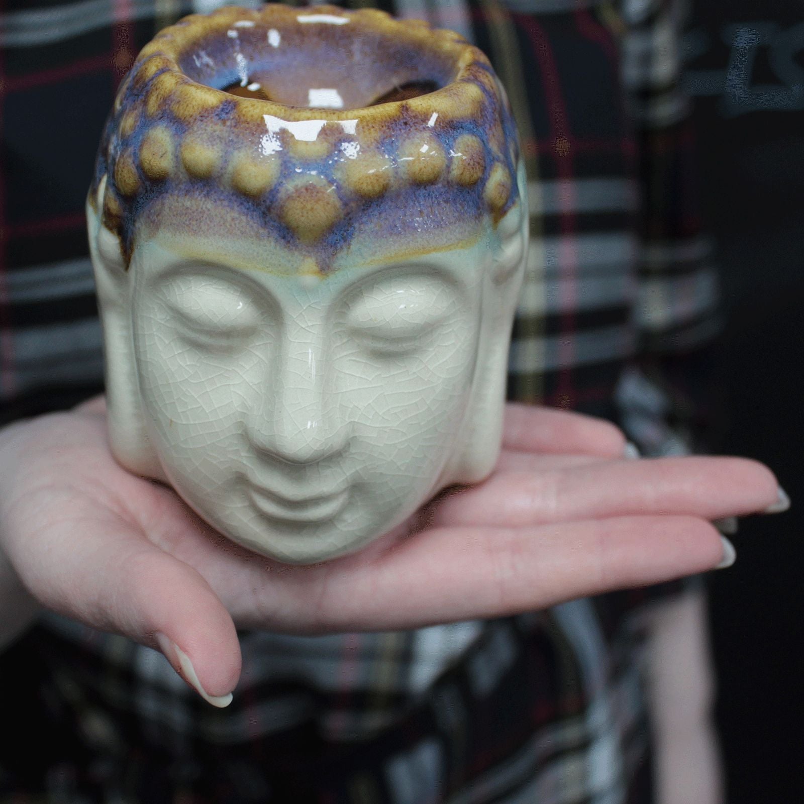 Buddha Oil Burner - Ivory & Mint Classic Buddha Oil Burners - Bath Indulgence