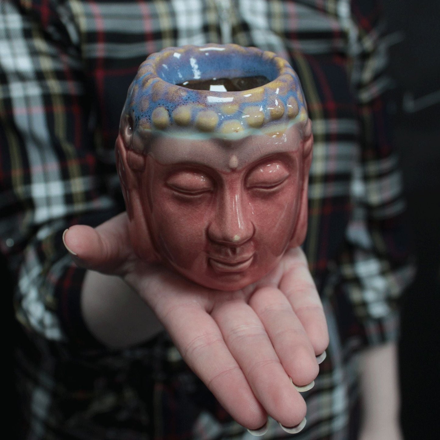 Buddha Oil Burner - Rose & Teal Classic Buddha Oil Burners - Bath Indulgence