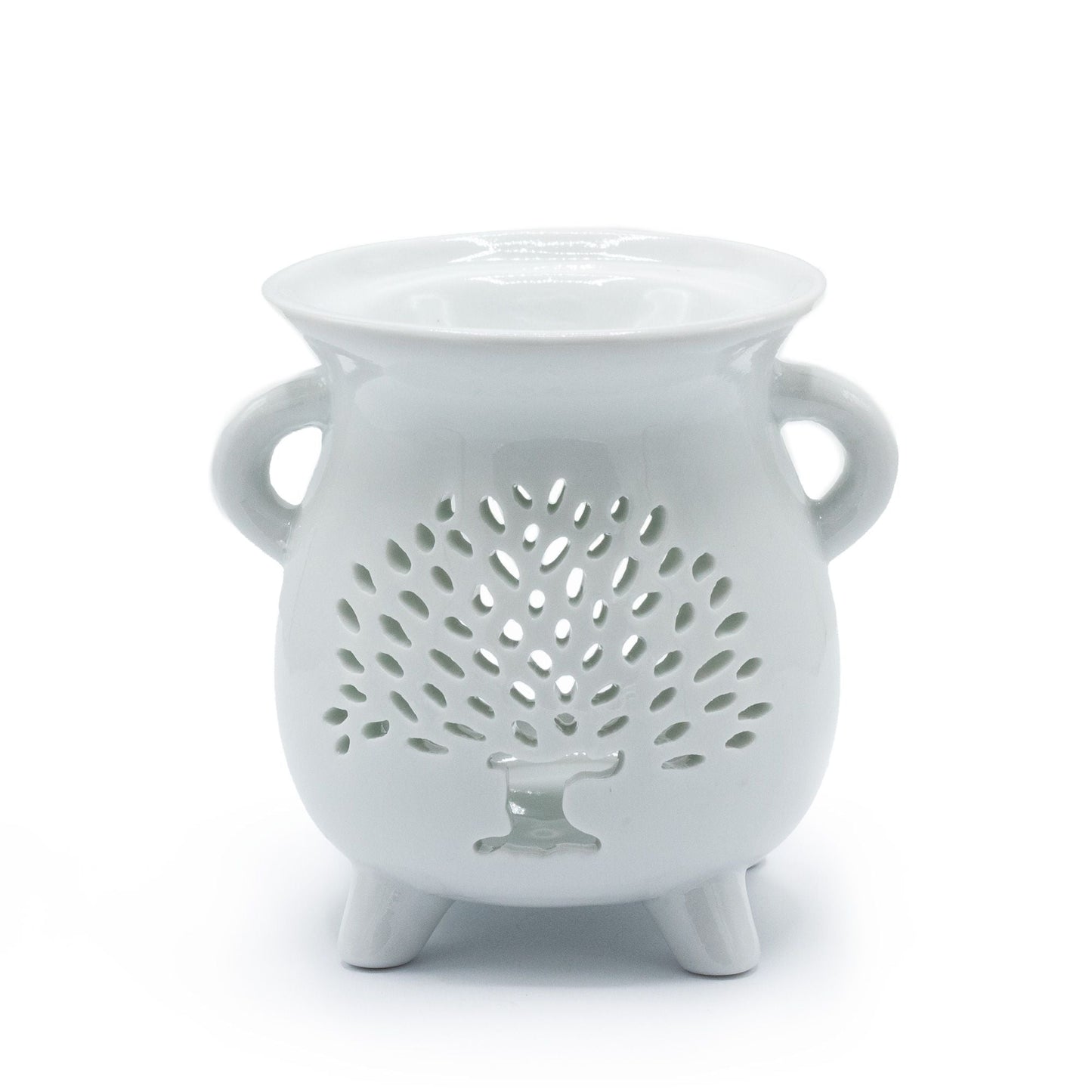 Caildren Oil Burner - Tree of Life - White Various Shaped Ceramic Oil Burners - Bath Indulgence