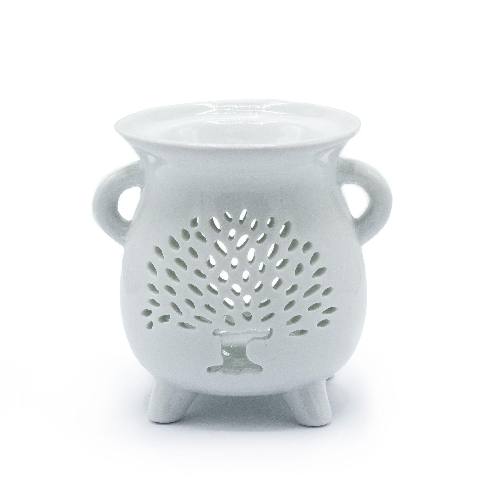 Caildren Oil Burner - Tree of Life - White Various Shaped Ceramic Oil Burners - Bath Indulgence