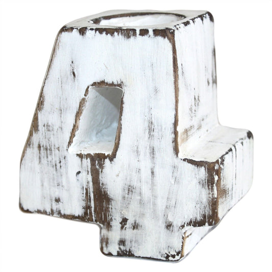 Candle Holder Wooden Birthday Numbers - No.4 Wooden Birthday Numbers - Bath Indulgence