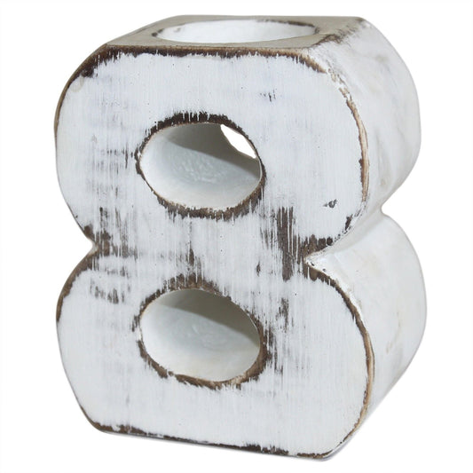 Candle Holder Wooden Birthday Numbers - No.8 Wooden Birthday Numbers - Bath Indulgence