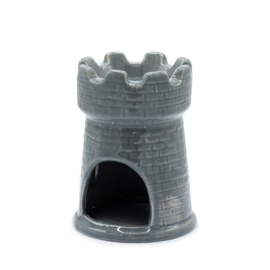 Castle Oil Burner - Grey Various Shaped Ceramic Oil Burners - Bath Indulgence