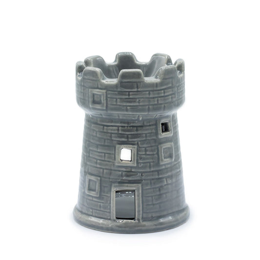 Castle Oil Burner - Grey Various Shaped Ceramic Oil Burners - Bath Indulgence