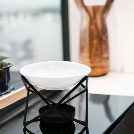 Ceramic & Metal Hex Stand Cool Designs Oil Burners - Bath Indulgence