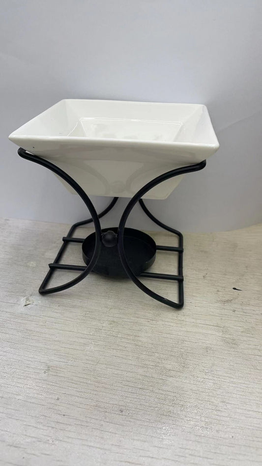 Ceramic & Metal Square Stand Cool Designs Oil Burners - Bath Indulgence