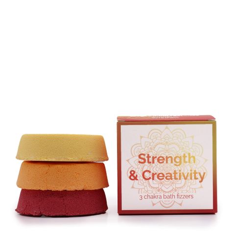 Chakra Bath Fizz - Small box - Strength & Creativity Chakra Bath Fizzers Sets - Bath Indulgence