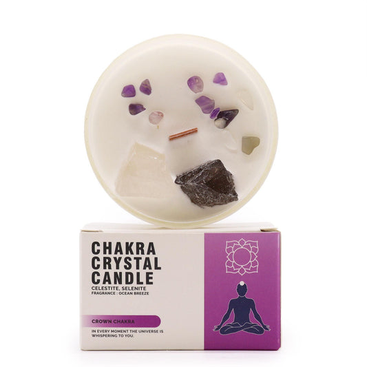 Chakra Crystal Candles - Crown Chakra Chakra Crystal Candles - Bath Indulgence
