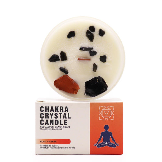 Chakra Crystal Candles - Root Chakra Chakra Crystal Candles - Bath Indulgence
