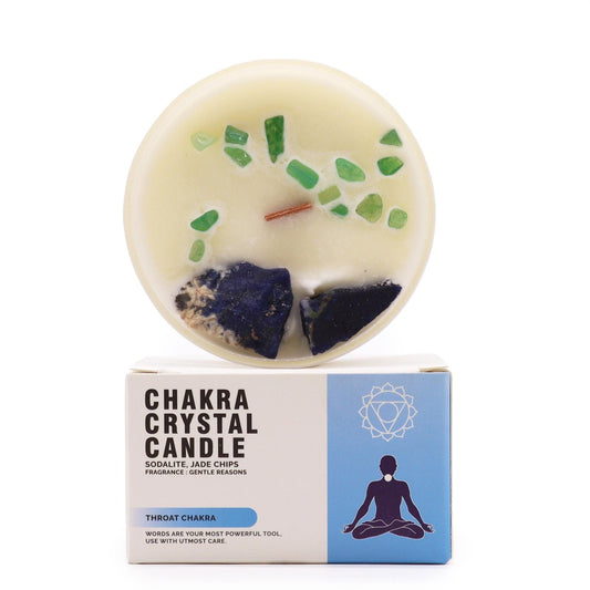 Chakra Crystal Candles - Throat Chakra Chakra Crystal Candles - Bath Indulgence