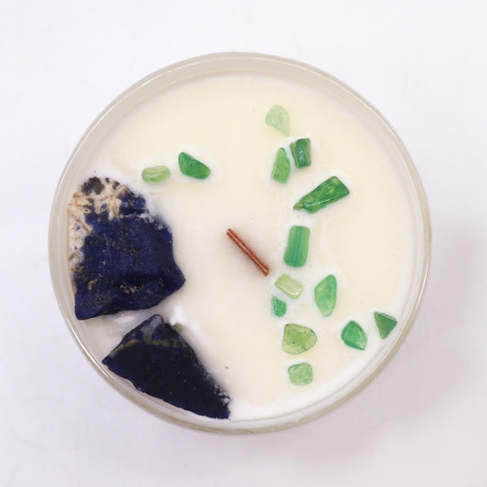 Chakra Crystal Candles - Throat Chakra Chakra Crystal Candles - Bath Indulgence