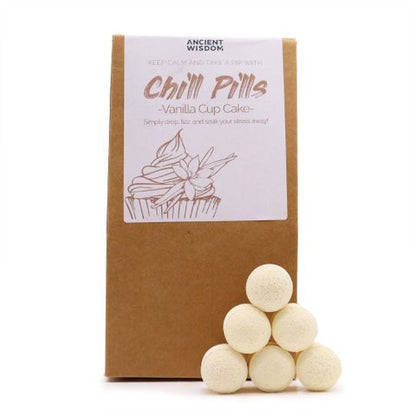 Chill Pills Gift Pack 350g - Vanilla Cup Cake Chill Pill Gift Packs - Bath Indulgence