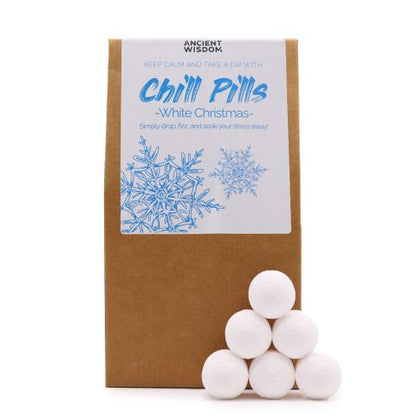 Chill Pills Gift Pack 350g - White Christmas Chill Pill Gift Packs - Bath Indulgence