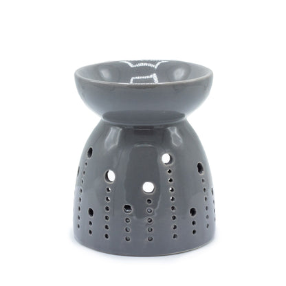 Classic Oil Burner - Bubbles Cutout - Grey Various Shaped Ceramic Oil Burners - Bath Indulgence