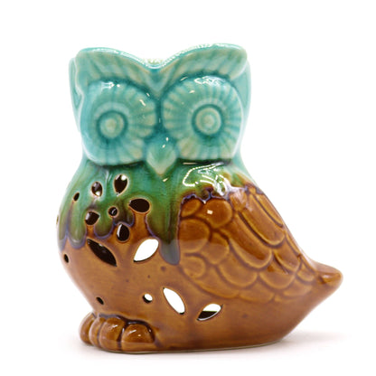 Classic Rustic Oil Burner - Owl Side - on (assorted) Classic Rustic Oil Burners - Bath Indulgence