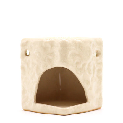 Classic Small Square Floral Oil Burners (aast) Classic Rustic Oil Burners - Bath Indulgence