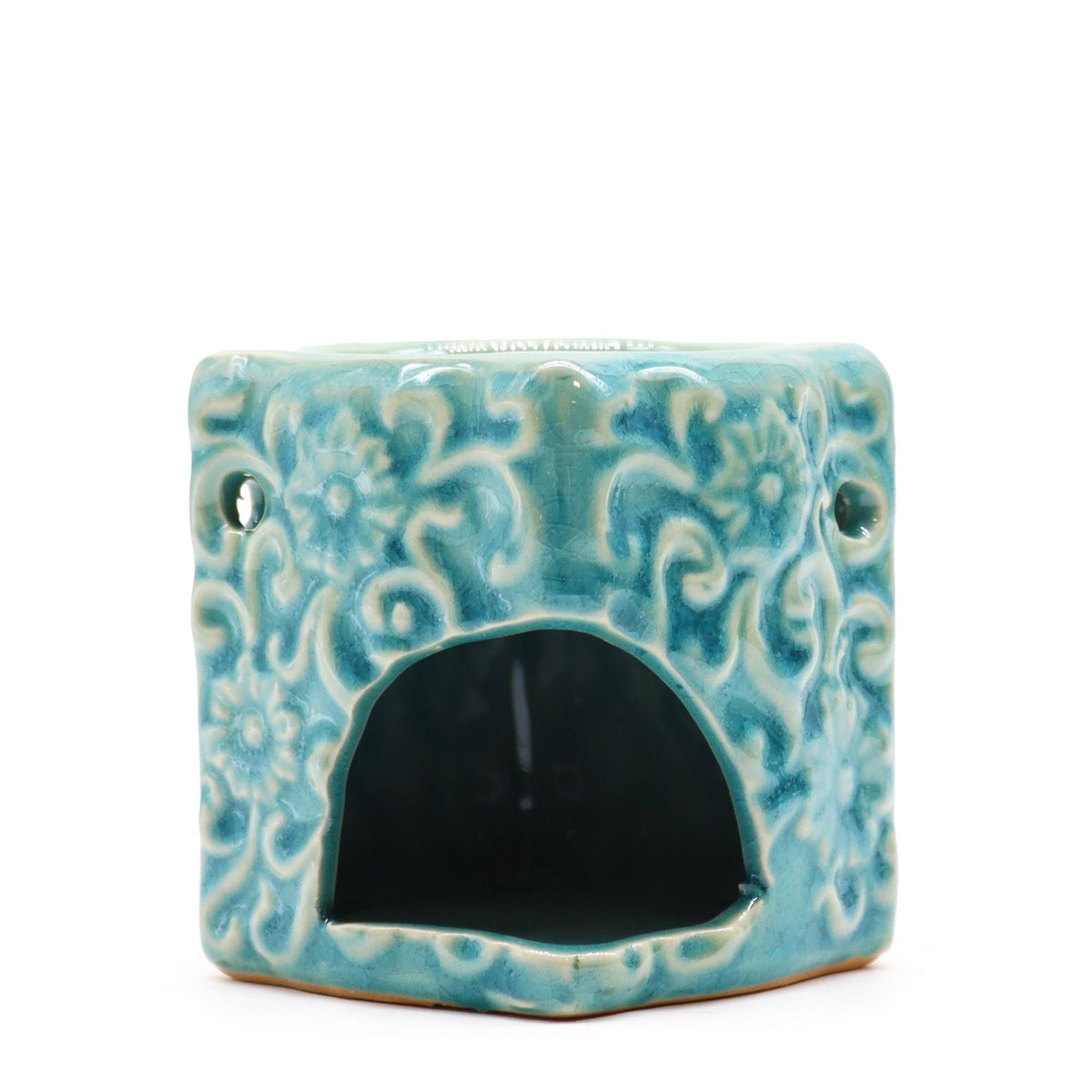 Classic Small Square Floral Oil Burners (aast) Classic Rustic Oil Burners - Bath Indulgence