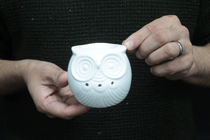 Classic White Oil Burner - Short Owl Classic White Oil Burners - Bath Indulgence