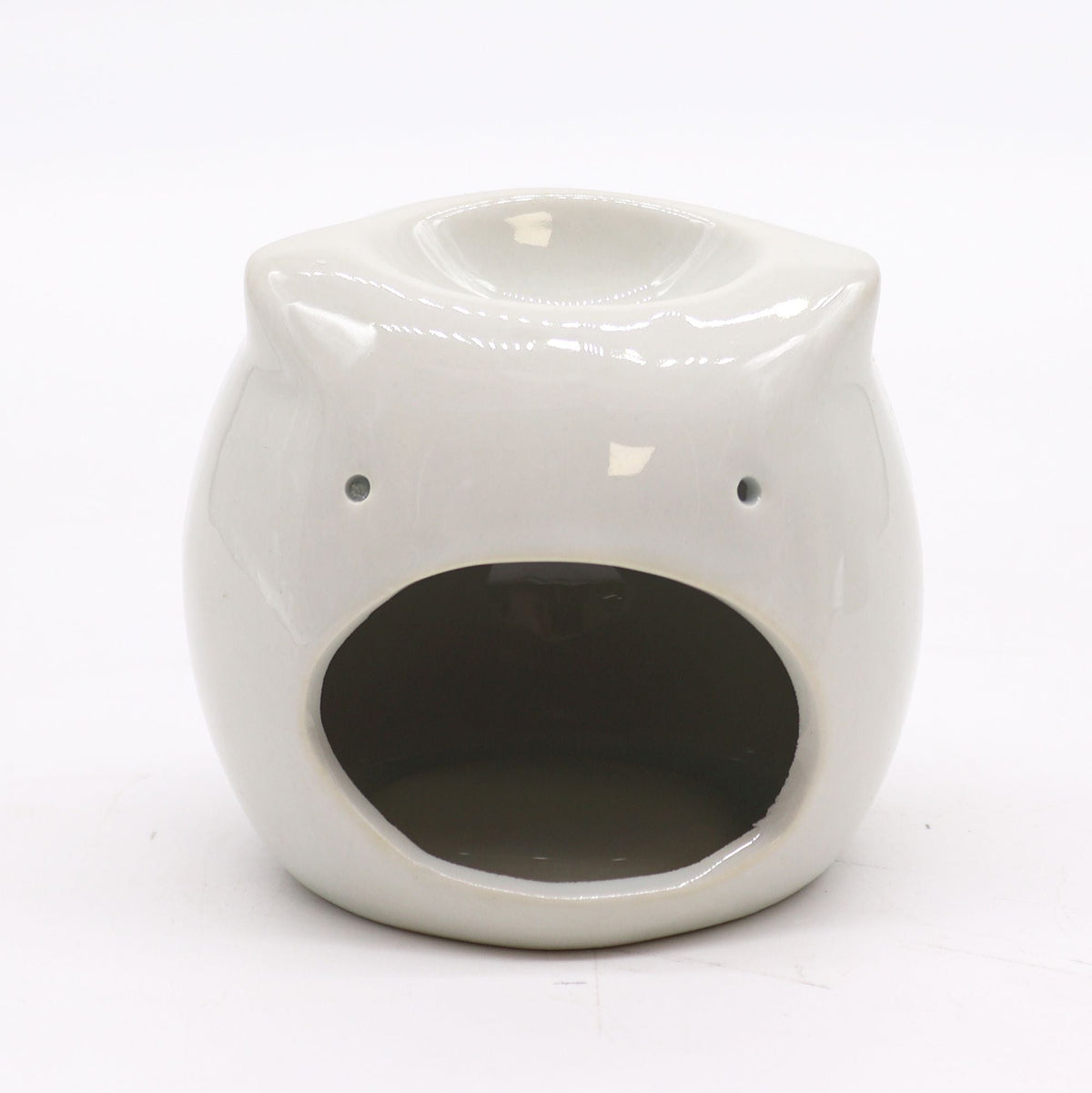Classic White Oil Burner - Short Owl Classic White Oil Burners - Bath Indulgence