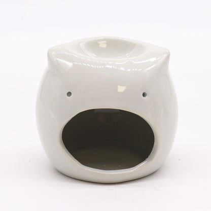 Classic White Oil Burner - Short Owl Classic White Oil Burners - Bath Indulgence