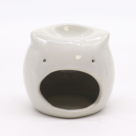 Classic White Oil Burner - Short Owl Classic White Oil Burners - Bath Indulgence