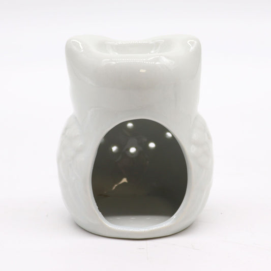 Classic White Oil Burner - Tall Owl Classic White Oil Burners - Bath Indulgence
