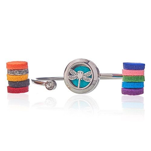 Dragonfly Crystal Aromatherapy Bracelet - 20mm Personal Essential Oil Diffuser Aromatherapy Diffuser Necklaces - Bath Indulgence
