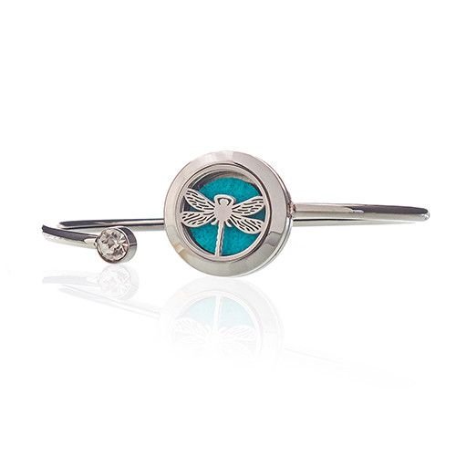 Dragonfly Crystal Aromatherapy Bracelet - 20mm Personal Essential Oil Diffuser Aromatherapy Diffuser Necklaces - Bath Indulgence