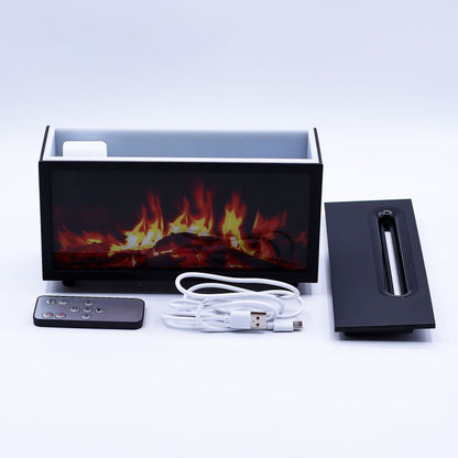 Flame Effect Aroma Diffuser with Birdsound - Black USB - Colour Change Aroma Diffusers - Bath Indulgence