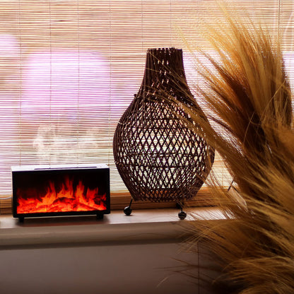 Flame Effect Aroma Diffuser with Birdsound - Black USB - Colour Change Aroma Diffusers - Bath Indulgence