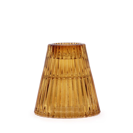 Flip Dinner Candle / Tealight Holder - Antique Amber Glass Candle Holders & Jars - Bath Indulgence
