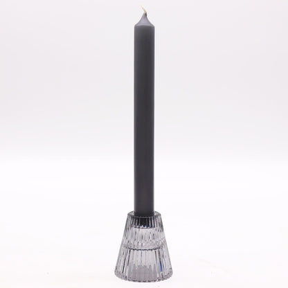 Flip Dinner Candle / Tealight Holder - Midnight Grey Glass Candle Holders & Jars - Bath Indulgence