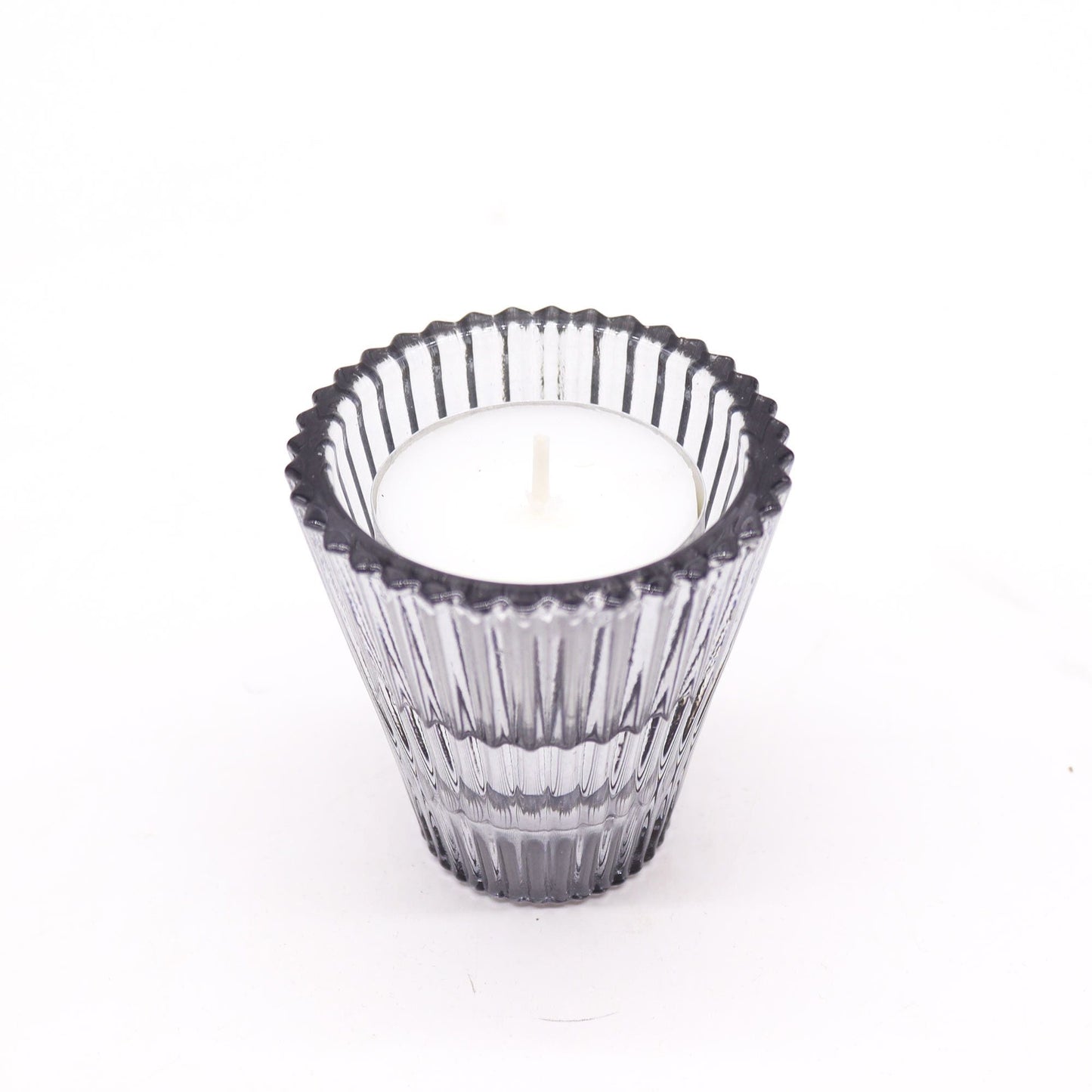 Flip Dinner Candle / Tealight Holder - Midnight Grey Glass Candle Holders & Jars - Bath Indulgence