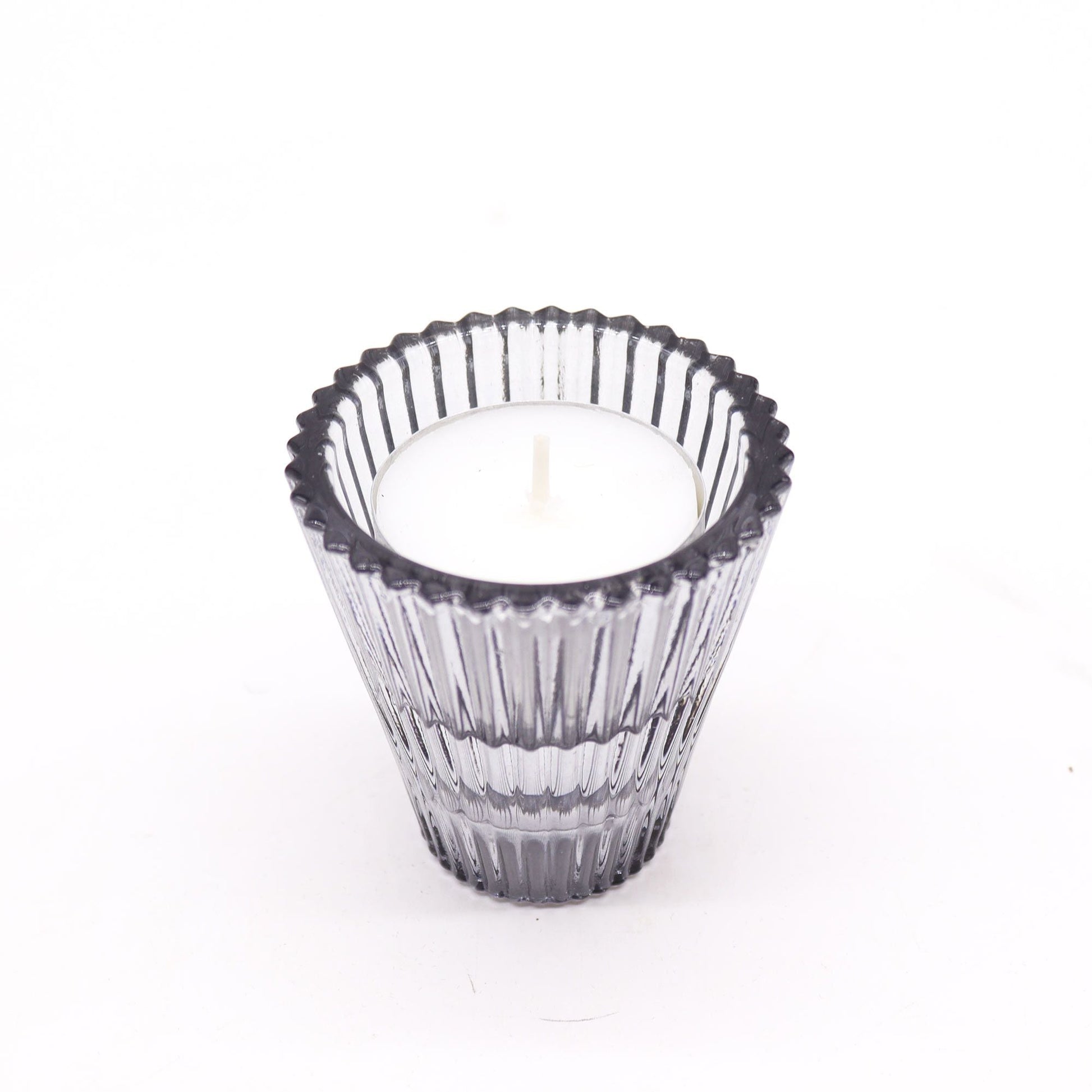 Flip Dinner Candle / Tealight Holder - Midnight Grey Glass Candle Holders & Jars - Bath Indulgence