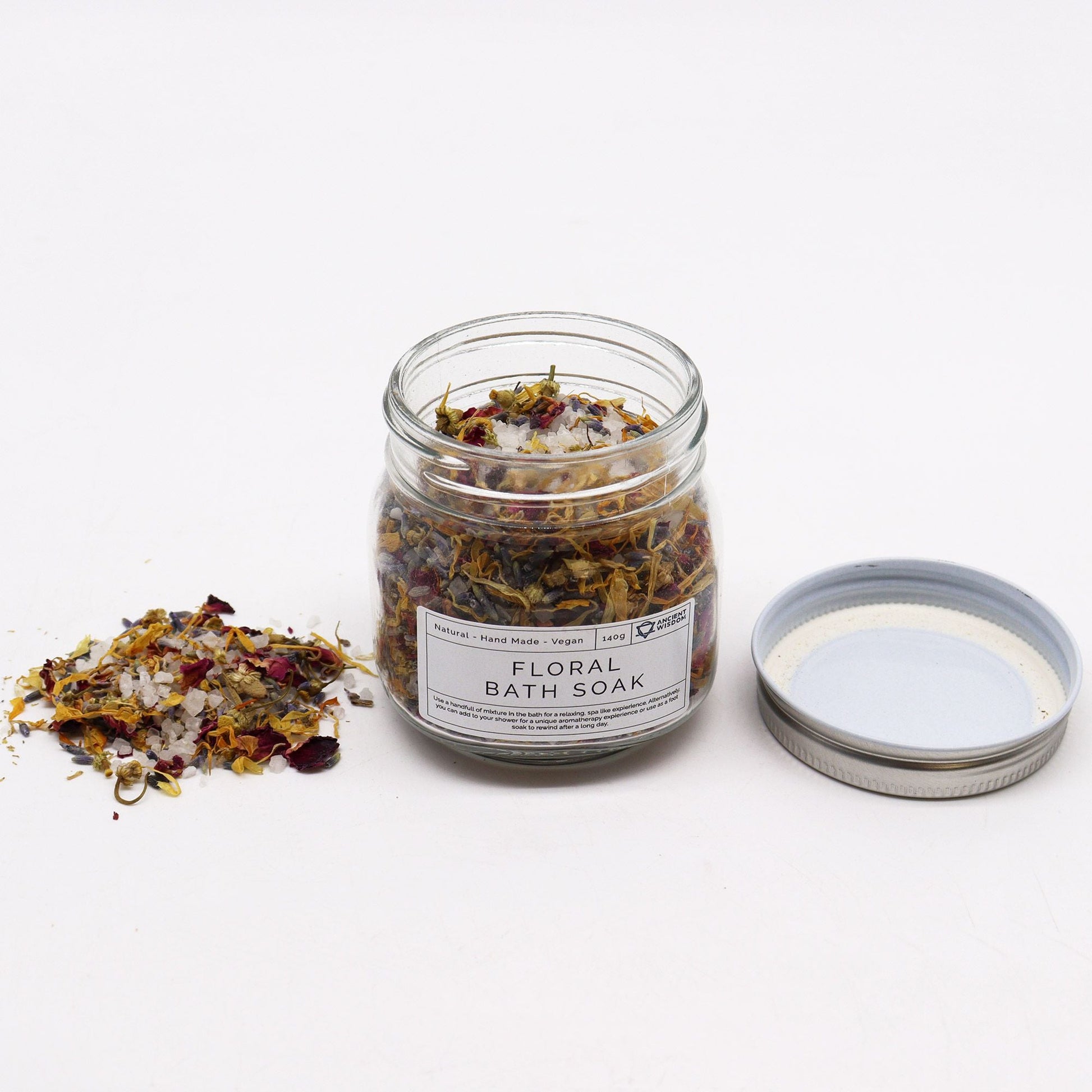 Floral Bath Soak - Natural - 140g Floral Bath Soak & Facial Steam Blend - Bath Indulgence