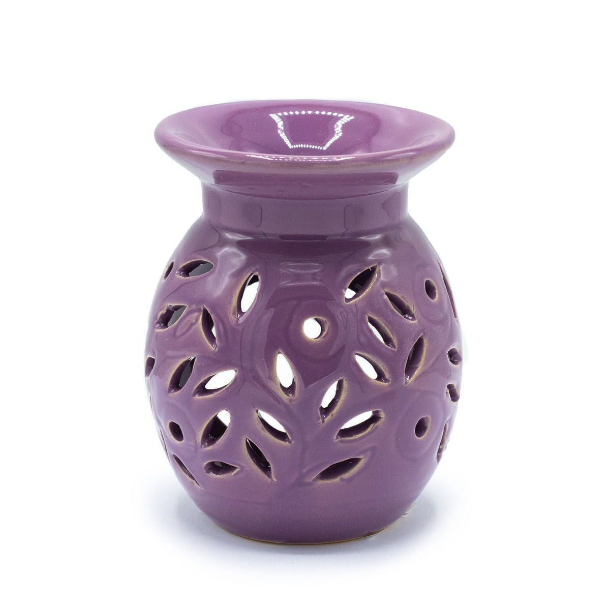 Floral Oil Burner - Lavender Various Shaped Ceramic Oil Burners - Bath Indulgence